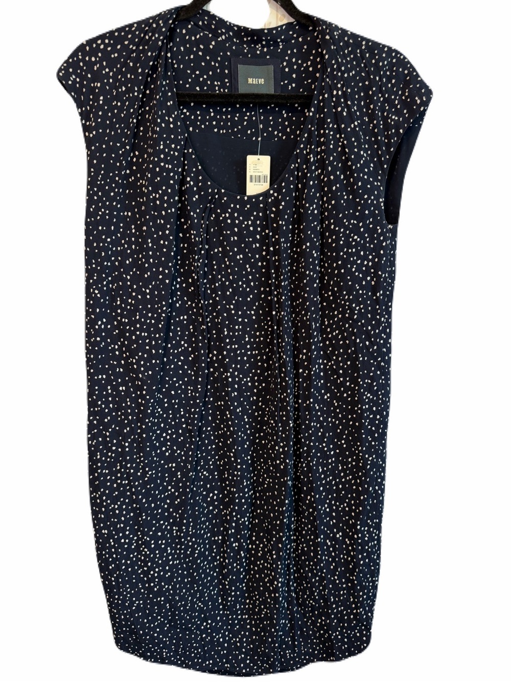 Anthropologie Maeve Au Revoir Shift Dress NEW size 6 Navy/White